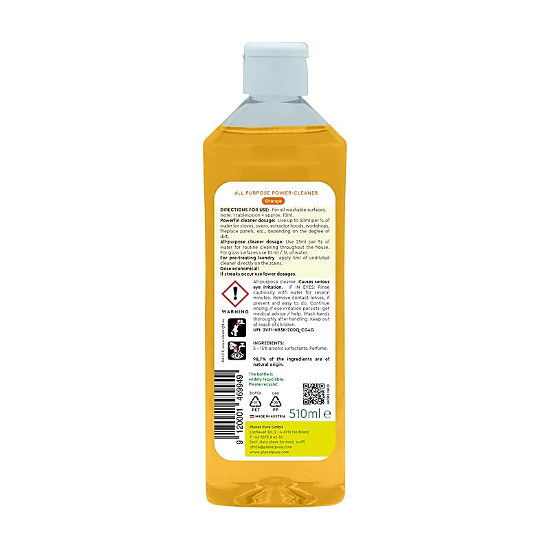 Detergente Multiuso Concentrato all'Arancia - 100% Naturale