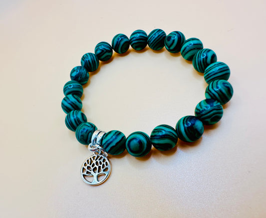 Bracciale elastico con perle di Malachite